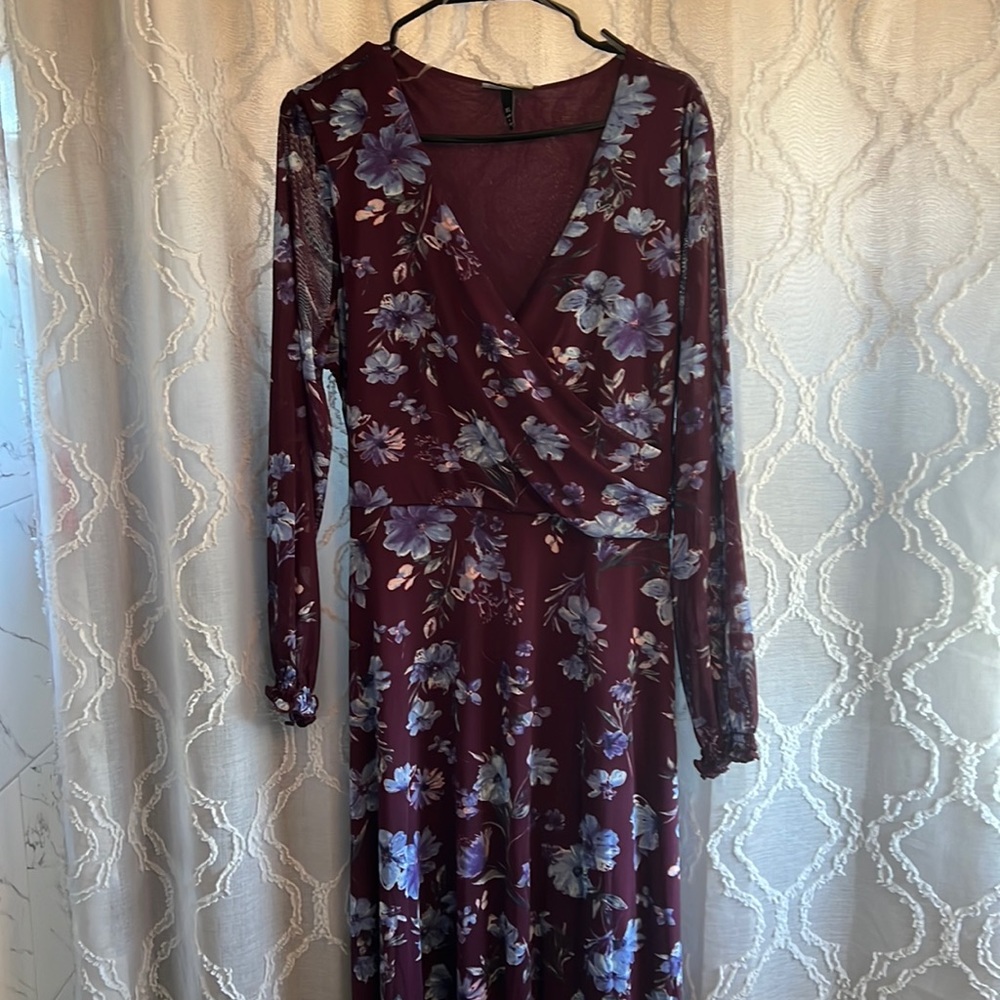 Purple dress with/purple floral dress